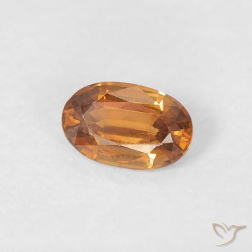 Zircon Orange moyen naturelle ovale, 0.63 ct, VVS-VS