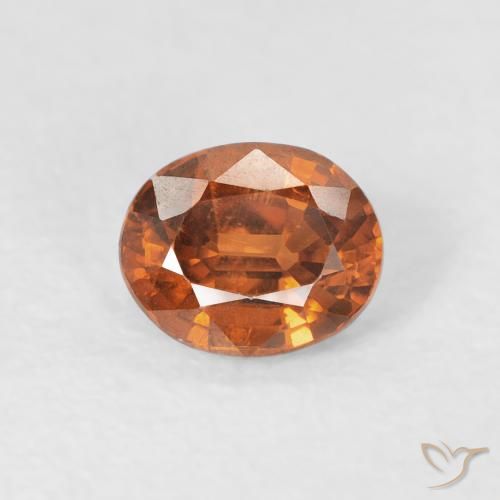 1.00ct Naturel Orange moyen Zircon, ovale, VVS-VS