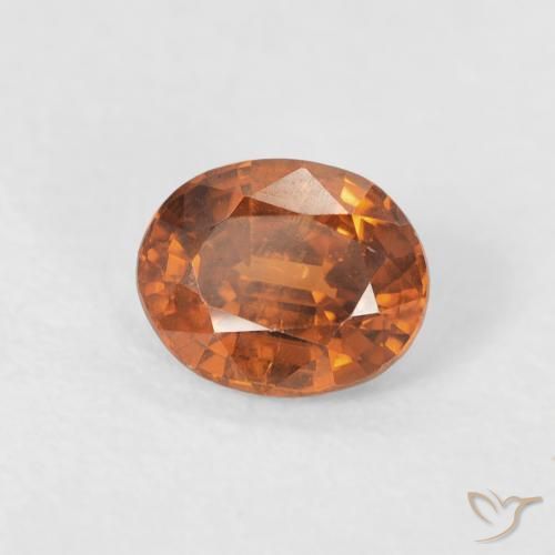 Zircon Orange moyen naturelle ovale, 1.00 ct, VVS-VS