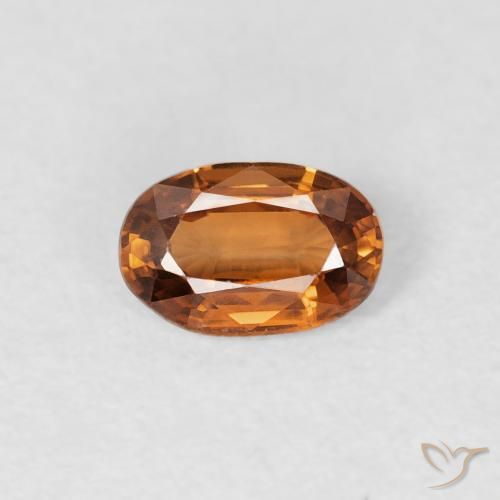0.66ct Naturel Orange brunâtre Zircon, ovale, VVS