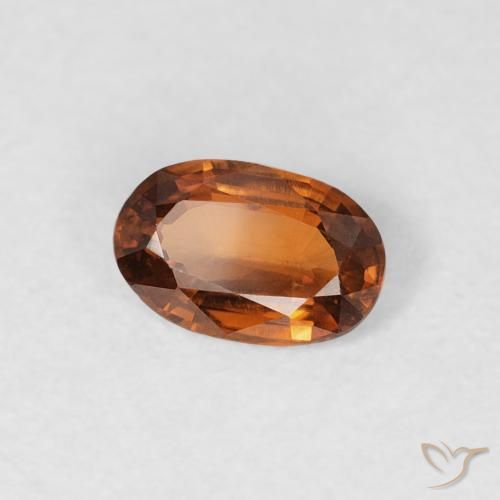 Zircon Orange moyen naturelle ovale, 0.66 ct, VVS-VS