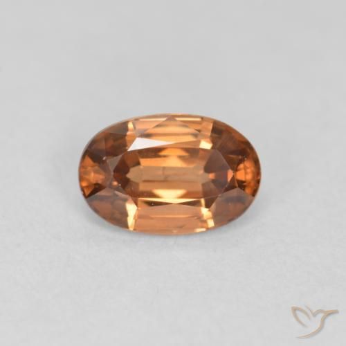 0.69ct Naturel Orange foncé Zircon, ovale, VVS-VS