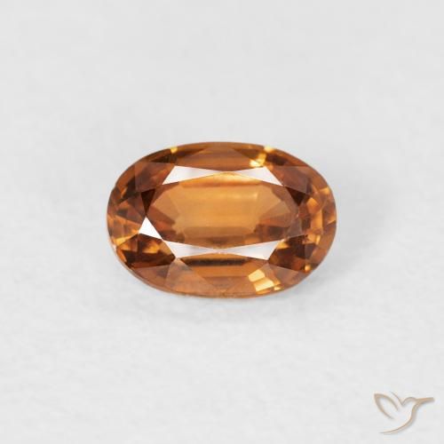 Zircon Orange moyen naturelle ovale, 0.66 ct, VVS-VS