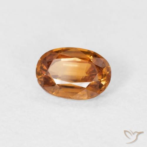 Zircon Orange moyen naturelle ovale, 0.66 ct, VVS-VS