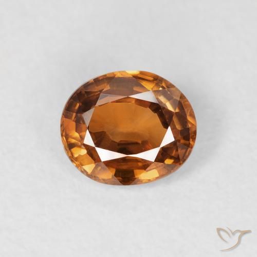 0.92ct Naturel Orange terre Zircon, ovale, VVS-VS