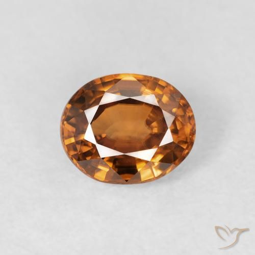 0.94ct Naturel Orange foncé Zircon, ovale, VVS