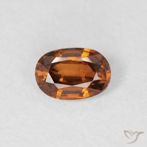 0.64ct Naturel Orange foncé Zircon, ovale, VVS