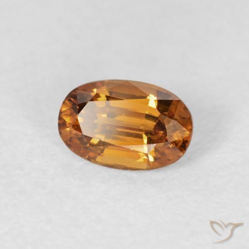 Zircon Orange terre naturelle ovale, 0.84 ct, VVS