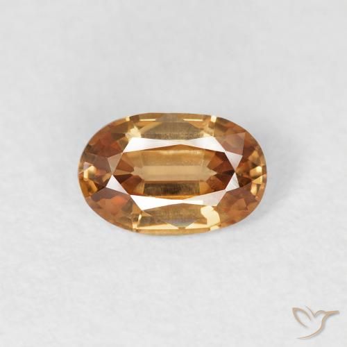 0.65ct Naturel Orange moyen Zircon, ovale, VVS-VS