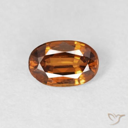 0.70ct Naturel Orange foncé Zircon, ovale, VS