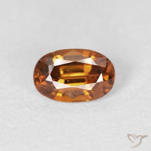 0.80ct Naturel Orange moyen Zircon, ovale, VS