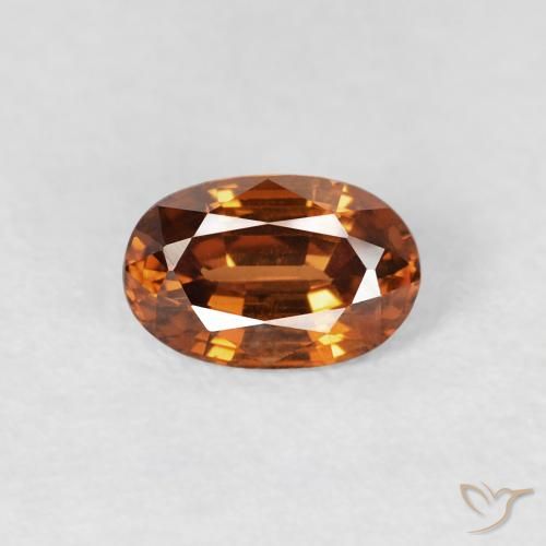 0.72ct Naturel Orange foncé Zircon, ovale, VS