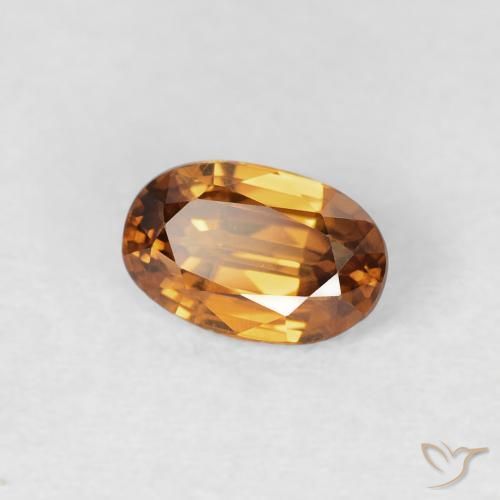 Zircon Orange moyen naturelle ovale, 0.74 ct, VS