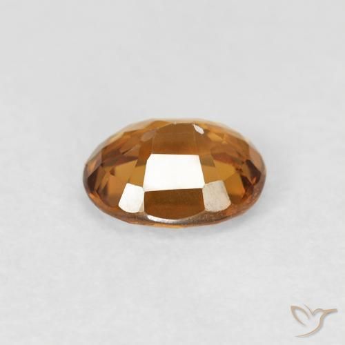 Zircon Orange brun naturelle ovale, 0.94 ct, VVS-VS