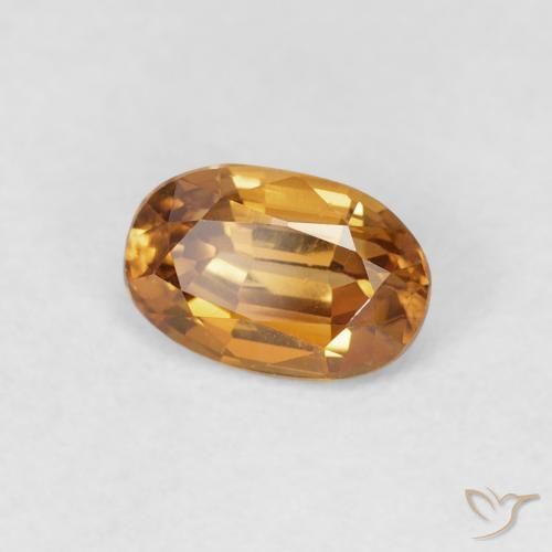 Zircon Orange moyen naturelle ovale, 0.89 ct, VVS-VS