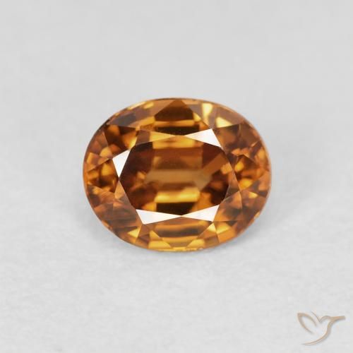 1.09ct Naturel Orange brun Zircon, ovale, VVS-VS