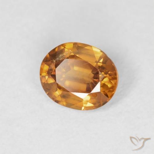 Zircon Orange terre naturelle ovale, 0.82 ct, VS
