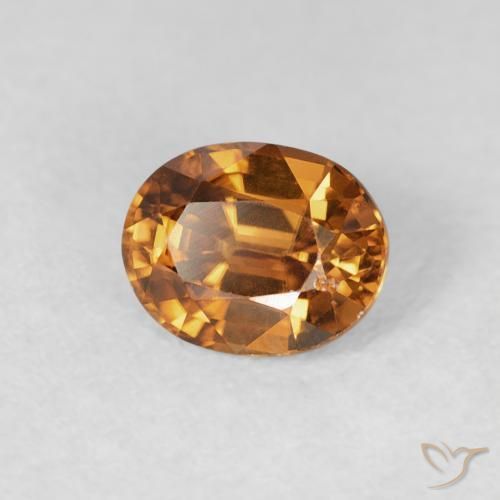 Zircon Orange moyen naturelle ovale, 0.99 ct, VS