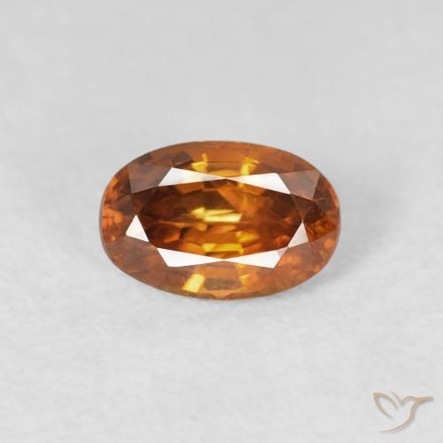 0.80ct Naturel Medium Dark-Orange Zircon, ovale, VS