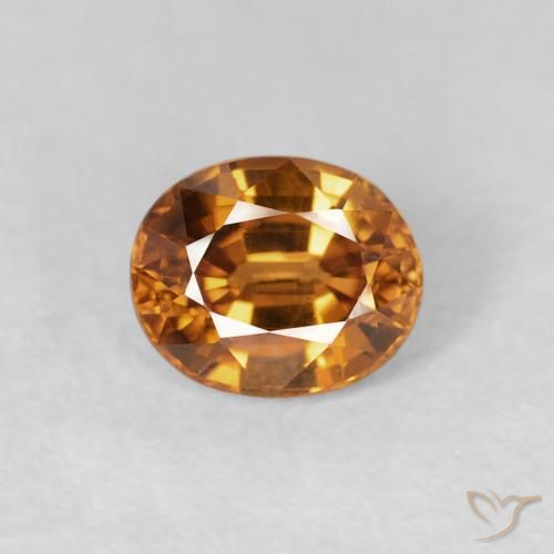 1.09ct Naturel Orange foncé Zircon, ovale, VS