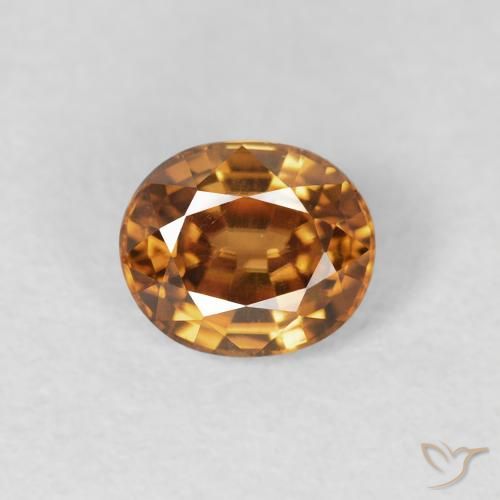 0.94ct Naturel Orange moyen Zircon, ovale, VS, Photo A