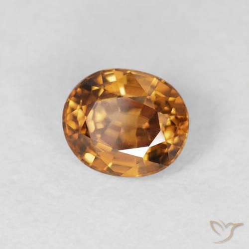 Zircon Orange moyen naturelle ovale, 0.94 ct, VS