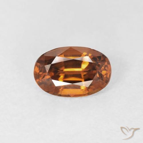 0.77ct Naturel Orange foncé Zircon, ovale, VVS
