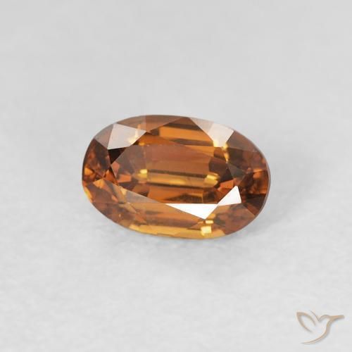 Zircon Orange terre naturelle ovale, 0.79 ct, VVS