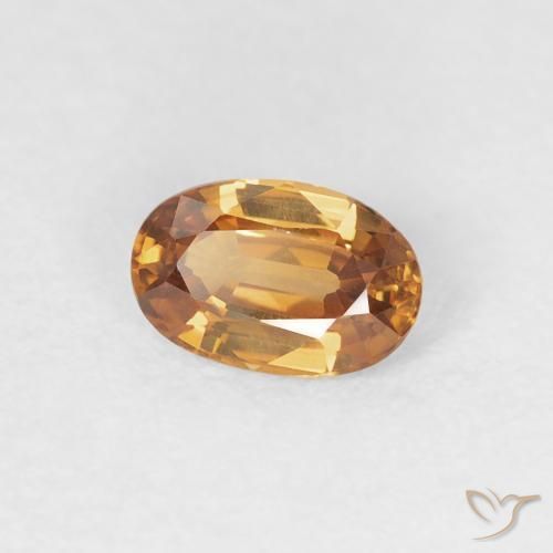 Zircon Orange moyen naturelle ovale, 0.67 ct, VVS