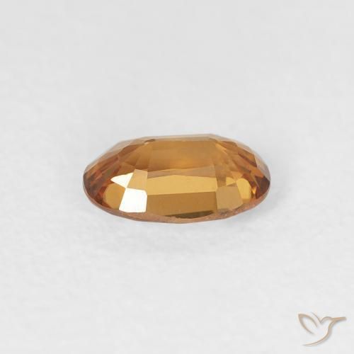 Zircon Orange moyen naturelle ovale, 0.67 ct, VVS