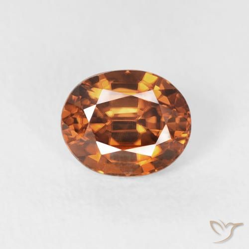 1.08ct Naturel Orange terre Zircon, ovale, VVS