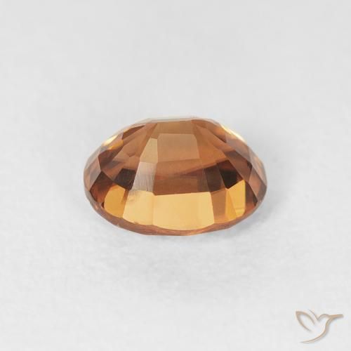 Zircon Orange terre naturelle ovale, 1.08 ct, VVS
