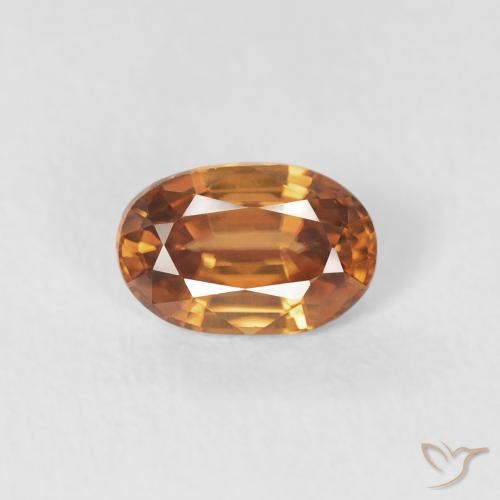 0.68ct Naturel Orange foncé Zircon, ovale, VVS