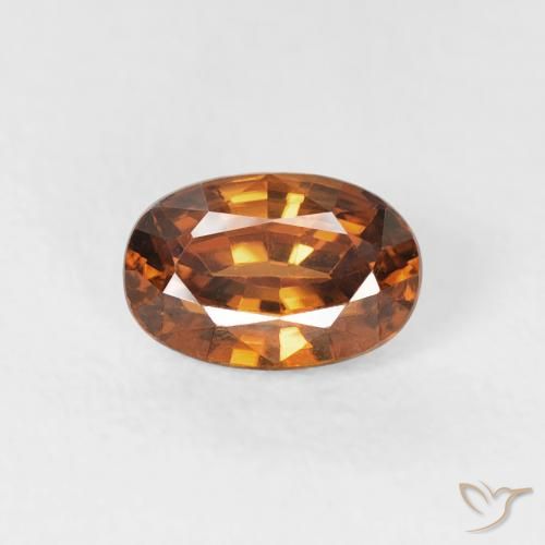 0.87ct Naturel Orange moyen Zircon, ovale, VVS