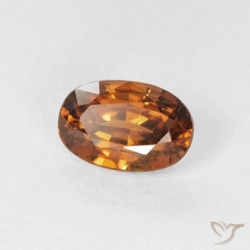 Zircon Orange moyen naturelle ovale, 0.87 ct, VVS
