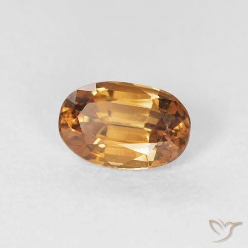 Zircon Orange rouille naturelle ovale, 0.76 ct, VVS