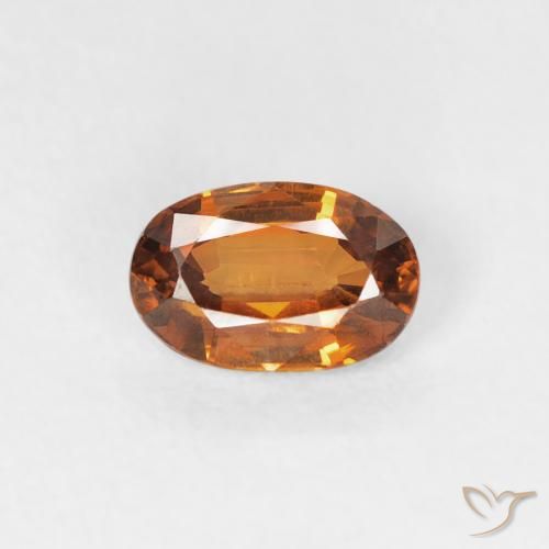 0.68ct Naturel Orange foncé Zircon, ovale, VVS