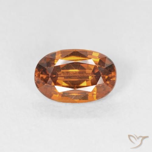 0.78ct Naturel Orange moyen Zircon, ovale, VVS