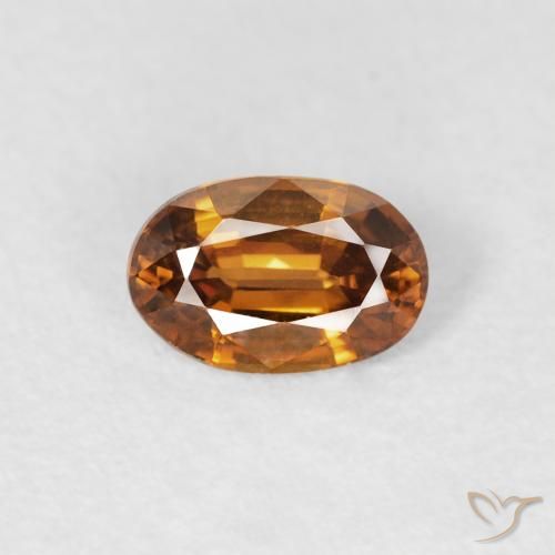 0.69ct Naturel Orange brun Zircon, ovale, VVS-VS