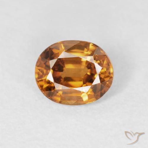 0.96ct Naturel Orange brun Zircon, ovale, VVS-VS