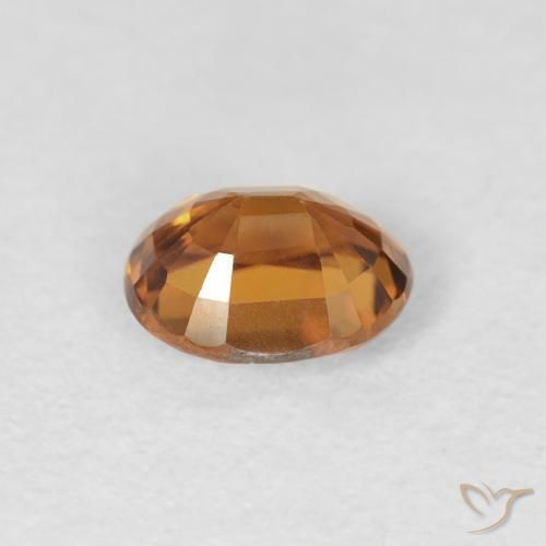 Zircon Orange brun naturelle ovale, 0.96 ct, VVS-VS