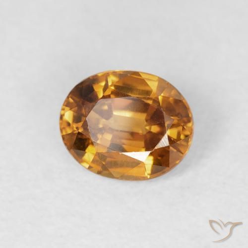 Zircon Orange moyen naturelle ovale, 1.00 ct, VVS-VS