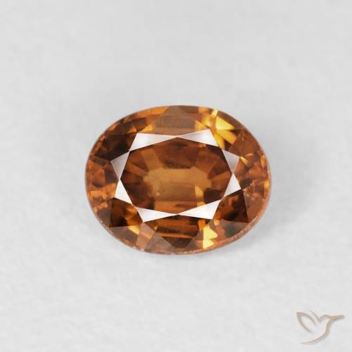 0.88ct Naturel Orange moyen Zircon, ovale, VS