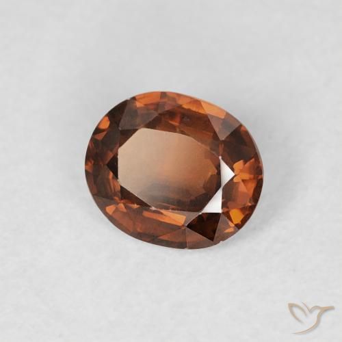 Zircon Orange moyen naturelle ovale, 0.83 ct, VS
