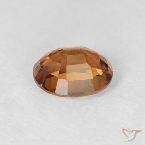Zircon Orange brun naturelle ovale, 1.13 ct, VS