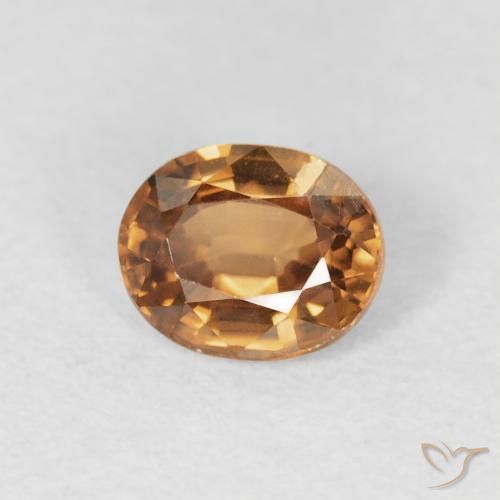 Zircon Orange moyen naturelle ovale, 0.95 ct, VS
