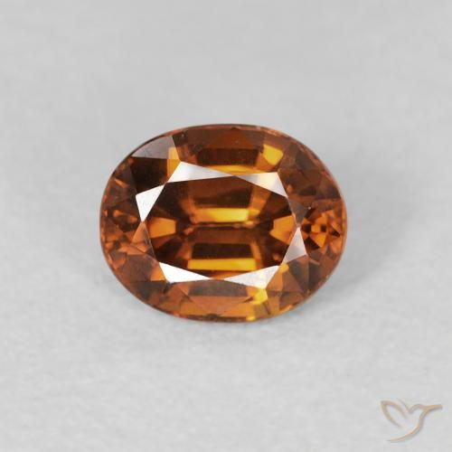 1.12ct Naturel Orange brunâtre foncé Zircon, ovale, VVS-VS