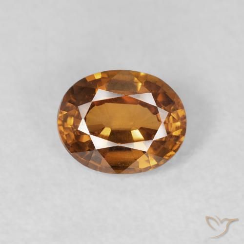 0.85ct Naturel Orange brun Zircon, ovale, VVS-VS