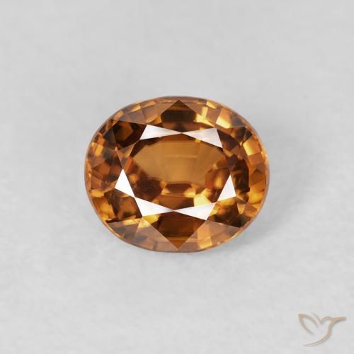 Zircon Orange moyen naturelle ovale, 1.02 ct, VVS-VS