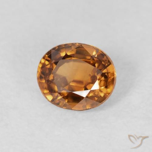 Zircon Orange moyen naturelle ovale, 1.02 ct, VVS-VS